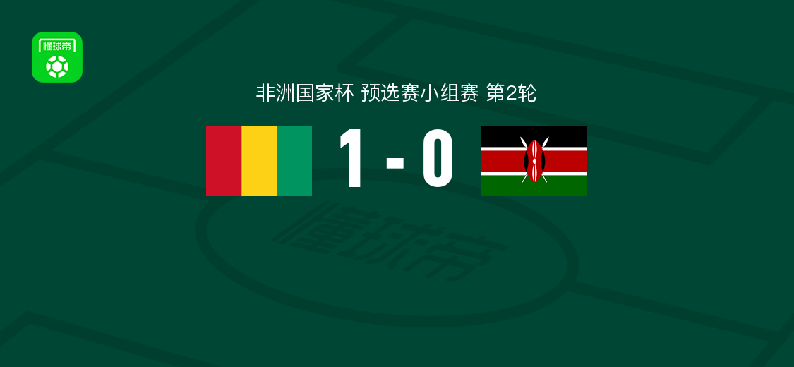 几内亚1-0肯尼亚 吉拉西第32分钟破门助球队取胜