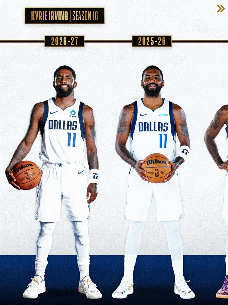 NBA晒凯里-欧文16年生涯定妆照 独行侠2026中国赛对阵火箭