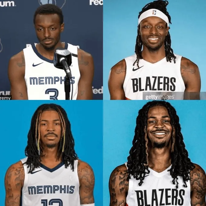 NBA Memes晒莫兰特与格兰特眼神对比：波特兰的空气与众不同