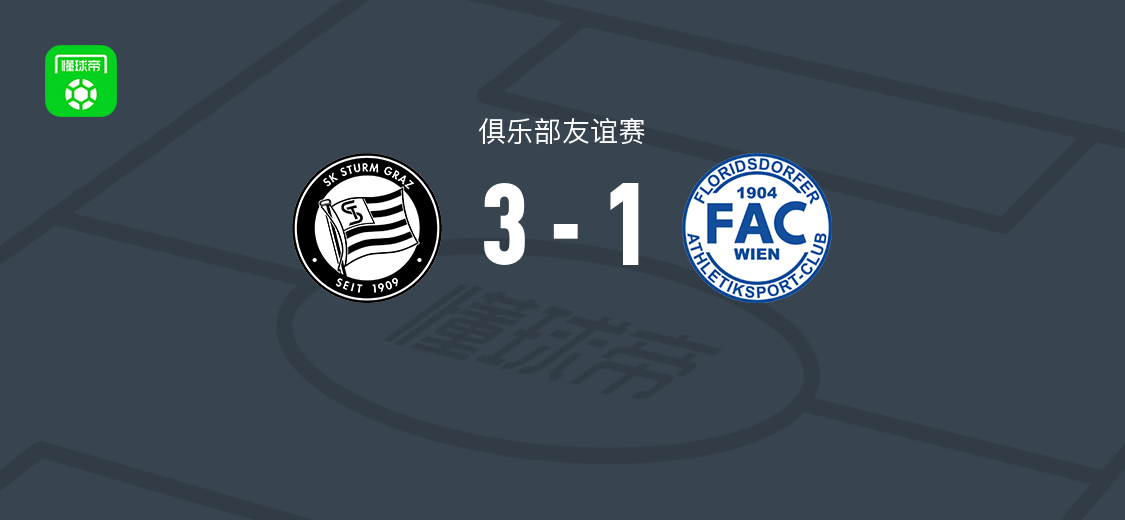 格拉茨风暴3-1FAC维也纳 两队友谊赛战报