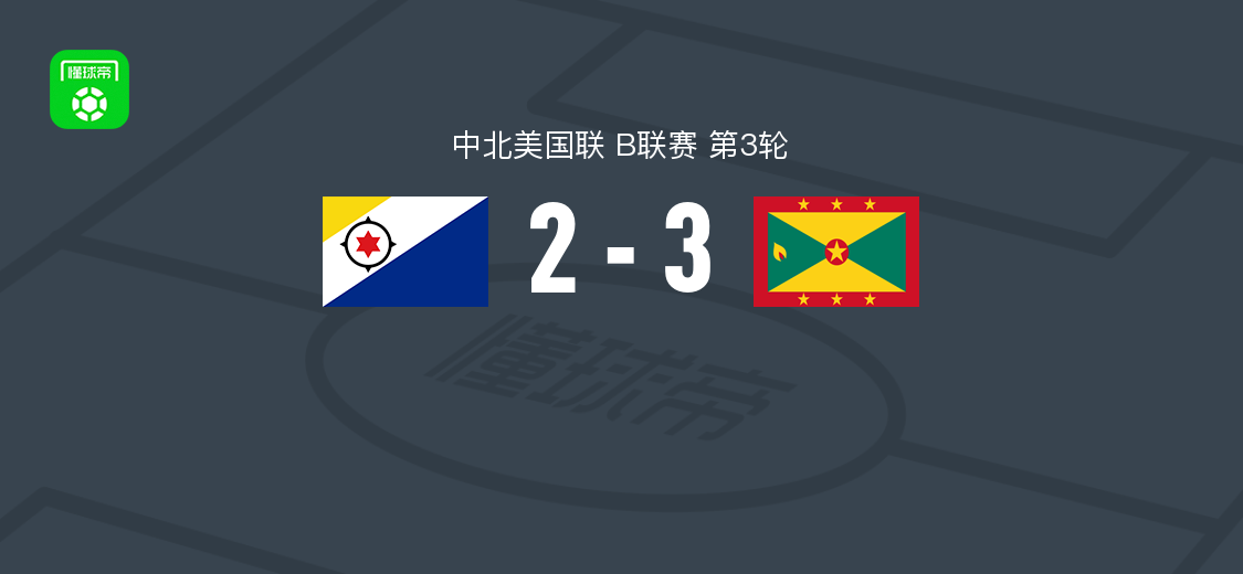 格林纳达3-2逆转博奈尔岛,艾蒂安破门,伊波利特点球建功