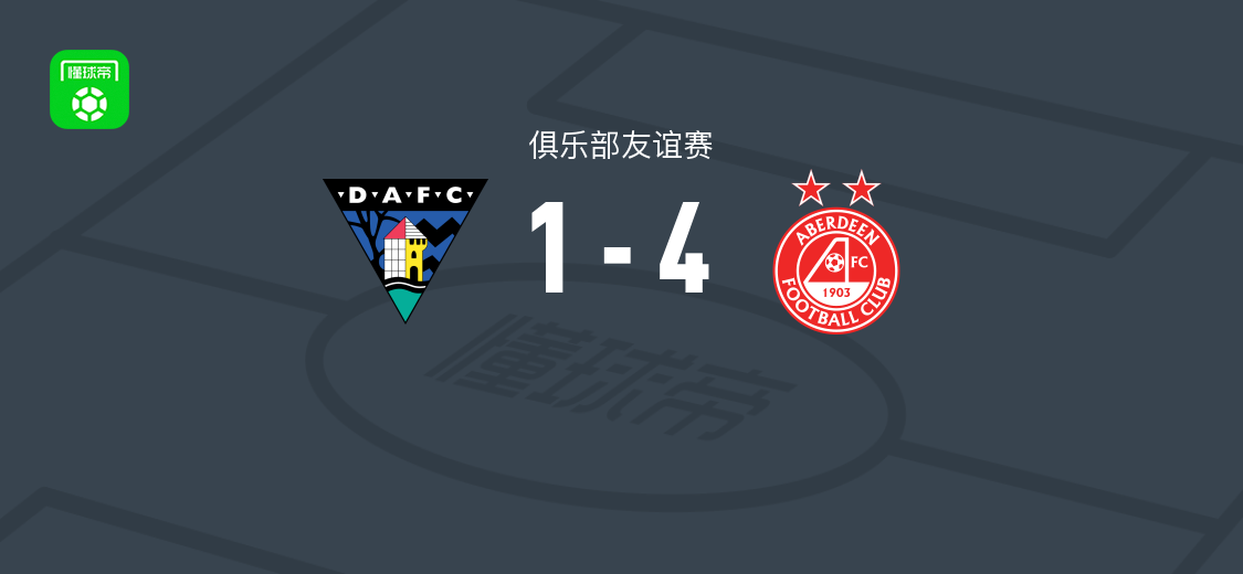 阿伯丁4-1大胜邓弗姆林竞技 友谊赛杰克-米尔恩破门