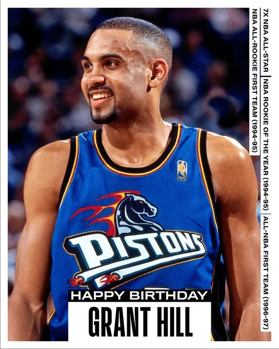 NBA官方为7次全明星格兰特-希尔庆生 54岁传奇球员生日快乐