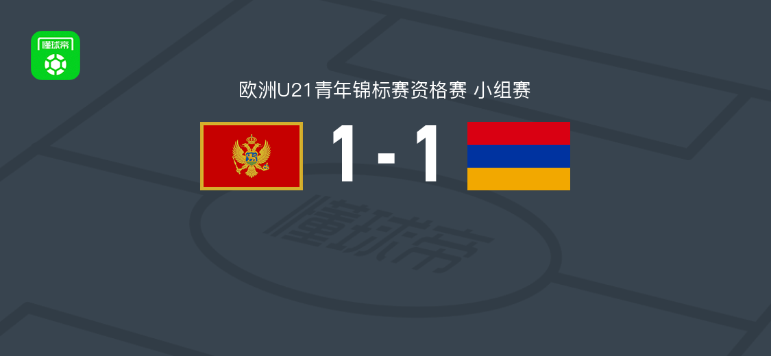 黑山U21 1-1 亚美尼亚U21，佩里希奇破门，柳蒂察助攻