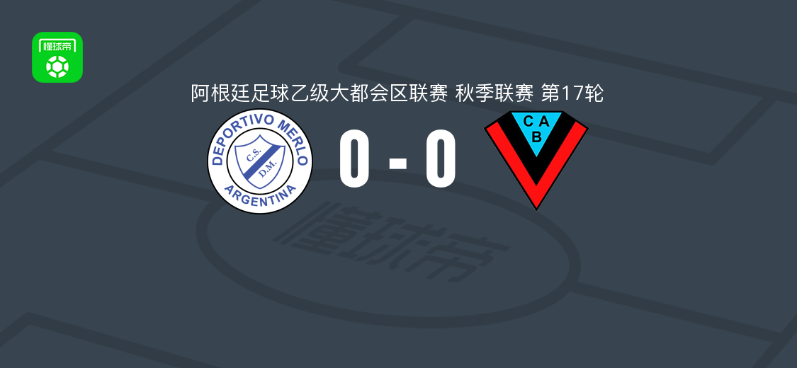 梅洛体育0-0布朗竞技，阿根廷乙级联赛第17轮秋色平分
