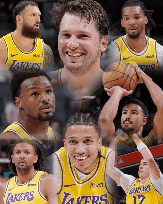 NBA季前赛湖人127-103胜国王，媒体晒轮换前8人合照：没有詹姆斯，我们没问题