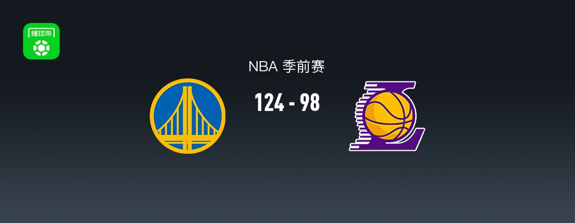 NBA季前赛：金州勇士124-98大胜洛杉矶湖人