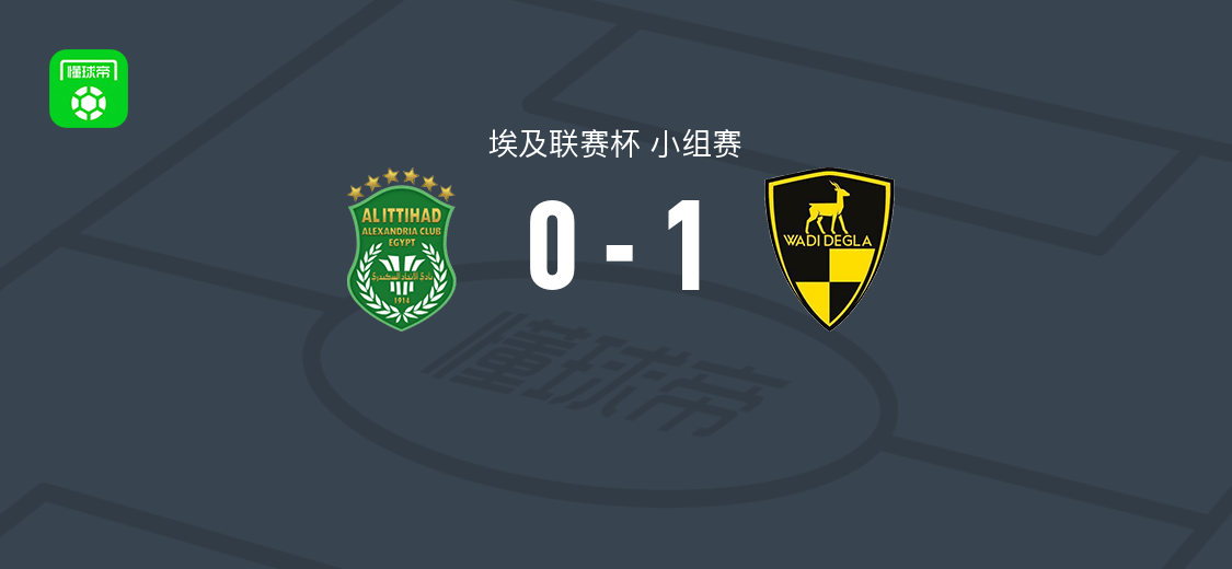 瓦迪格拉1-0亚历山大港联合，艾哈迈德-里法特第77分钟破门