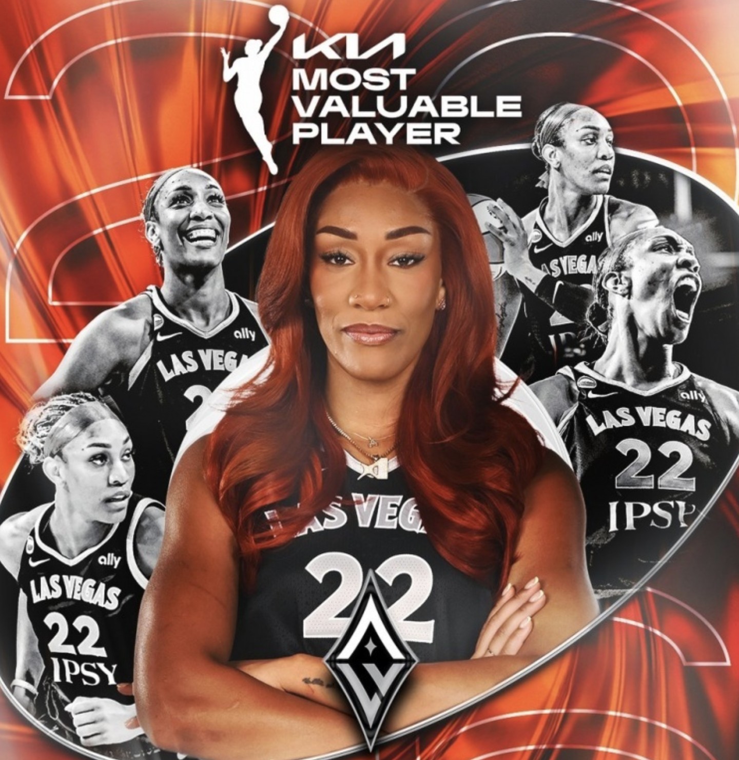 阿贾-威尔逊第5次当选WNBA常规赛MVP，成为首位三连庄得主