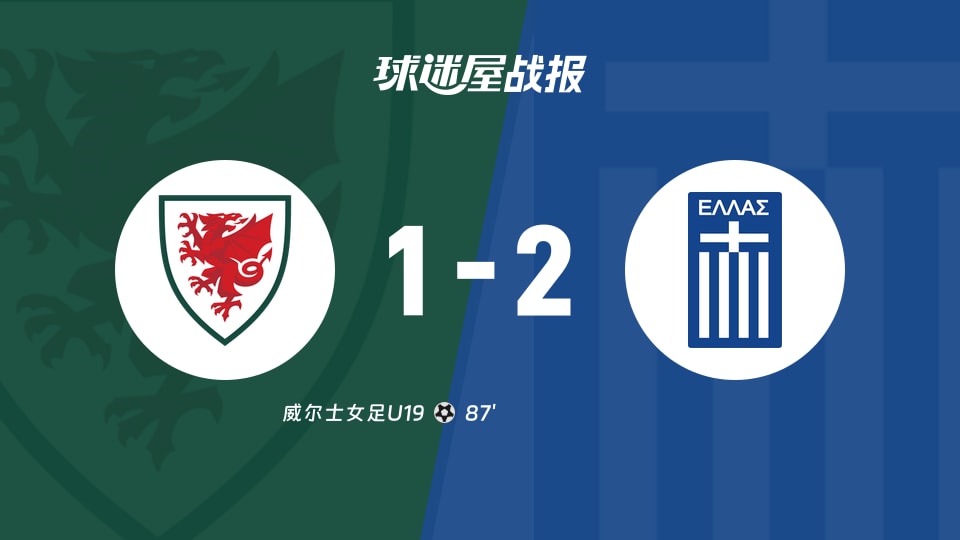 威尔士女足U19vs希腊女足U19比赛结果：1-2 希腊女足U19客场取胜