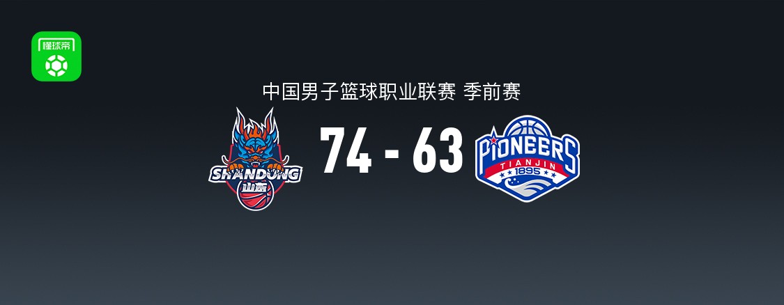 CBA季前赛：山东高速74-63天津先行者，班顿17分4板4助