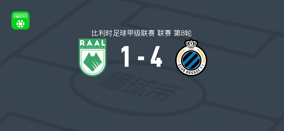 布鲁日4-1拉路维尔，维特勒森、比尔希利、特雷索尔迪、勒马雷沙尔破门