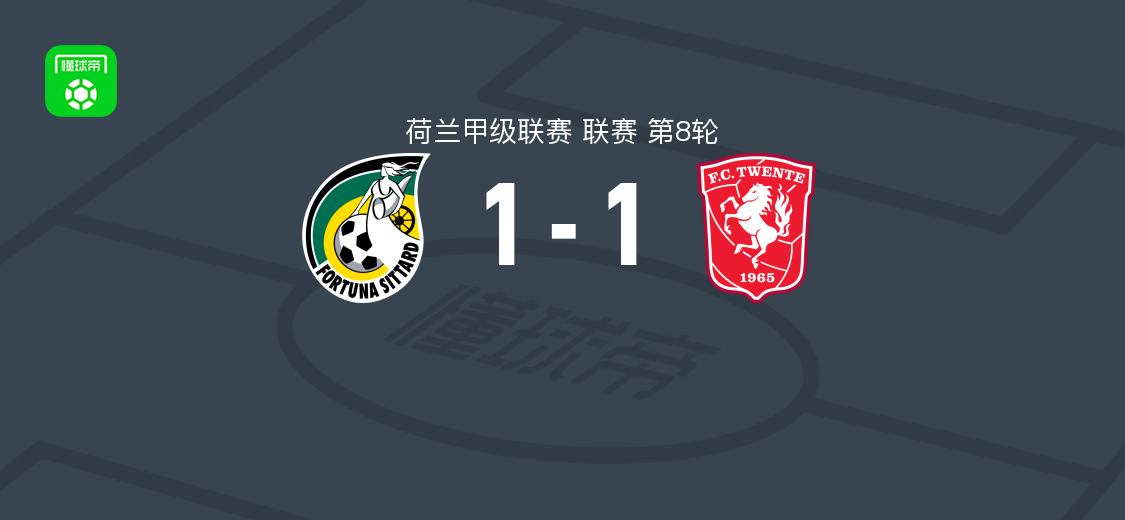 锡塔德幸运1-1特温特,德科特破门,普罗帕扳平比分