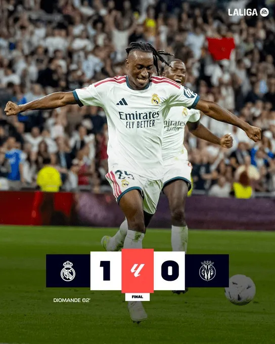 皇马1-0黄潜全场数据：绝佳机会3-0，黄牌5-2，红牌1-0