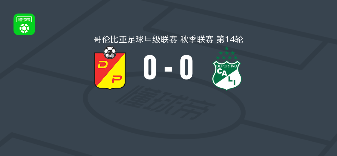 佩雷拉体育0-0卡利体育，哥伦比亚甲级联赛第14轮双方战平