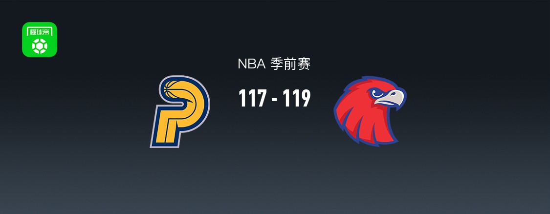 NBA季前赛：亚特兰大老鹰119-117险胜印第安纳步行者，杰伦-约翰逊砍下20分7板3助