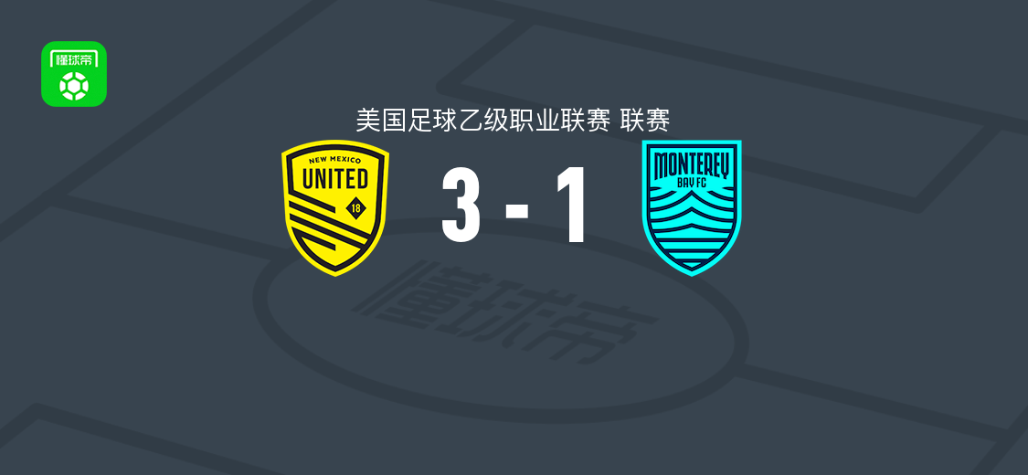 新墨西哥联3-1蒙特雷湾，查利-丹尼斯两球，赫斯特破门
