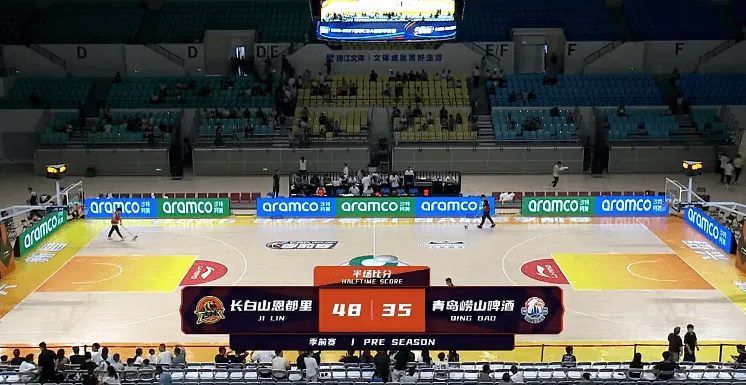 CBA季前赛吉林半场48-35领先青岛 万孟霖13分段昂君6分