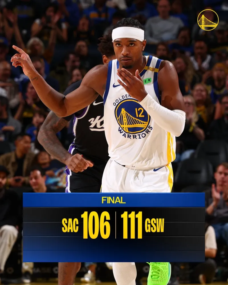 NBA季前赛：勇士主场111-106击败国王，伦德博格砍下23分10篮板6助攻
