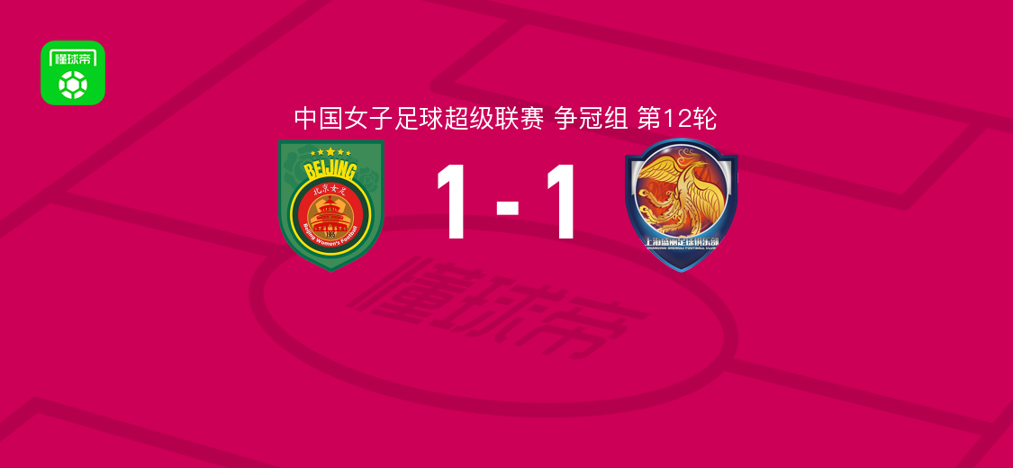 北京城建女足1-1上海盛丽女足，方洁破门，阿达马-孔戈扳平