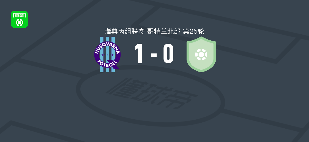 胡斯华纳1-0AIF取瑞典丙4连胜，haidar omar第6分钟破门