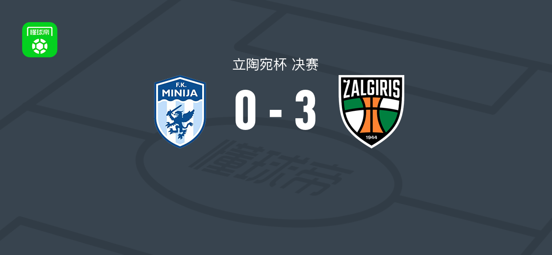立陶宛杯决赛考纳斯扎尔吉里斯3-0米尼捷