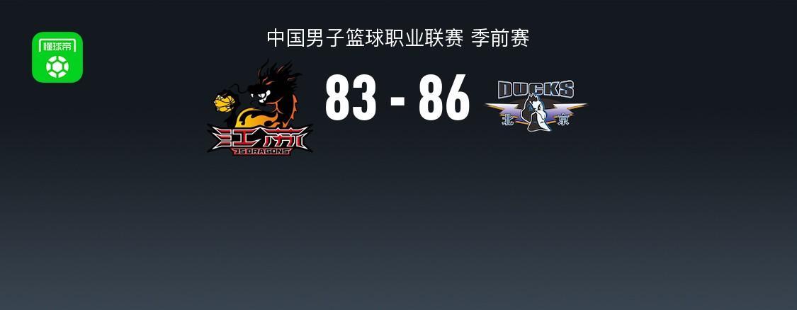 CBA季前赛：北京北汽86-83险胜江苏肯帝亚取3连胜，卡德雷-格雷砍20分
