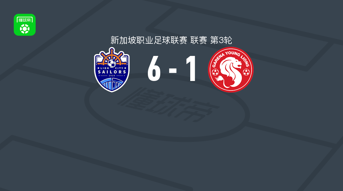 狮城水手6-1大胜幼狮，法厄同双响，伊尔汗-凡迪破门