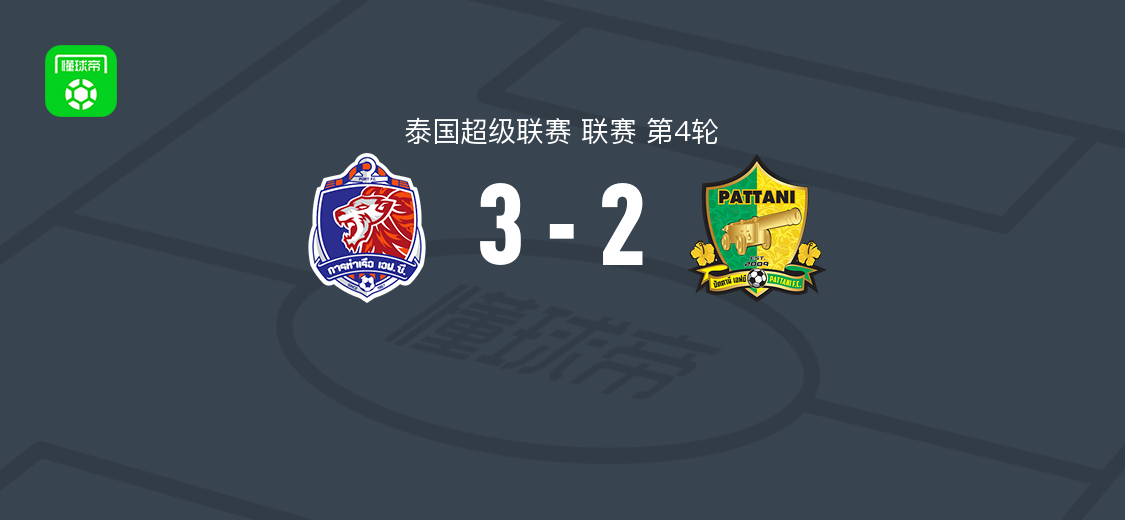 泰港3-2北大年，比拉东-沙姆拉萨米、提拉沙、布鲁诺破门