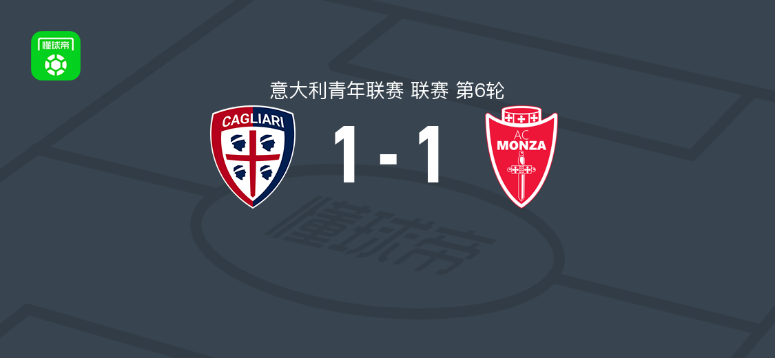卡利亚里U19 1-1 蒙扎U19 意大利青年联赛第6轮战报