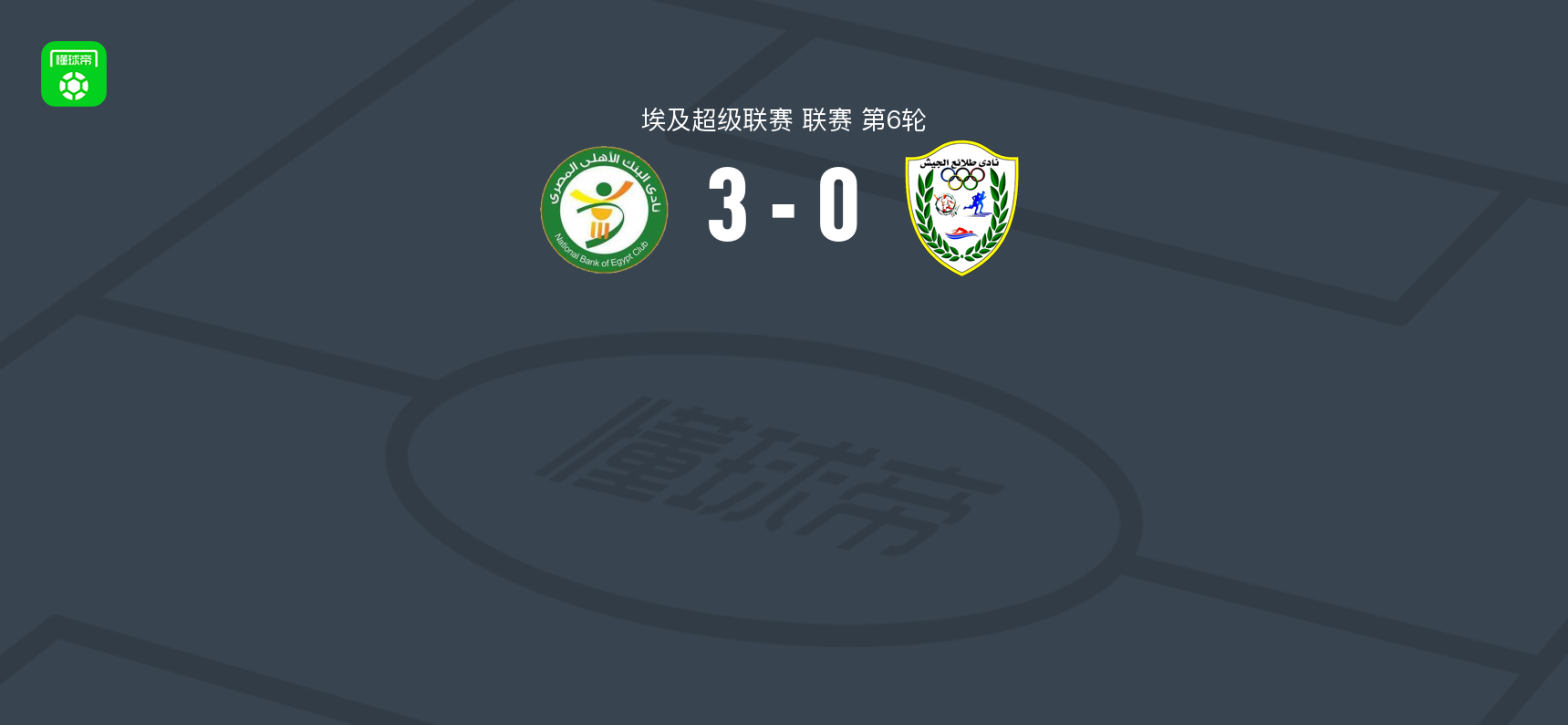 埃及国家银行3-0大胜陆军先锋，弗朗西斯科-安德松、萨拉赫-布沙马、Khaled Sayed Abdelshafi破门
