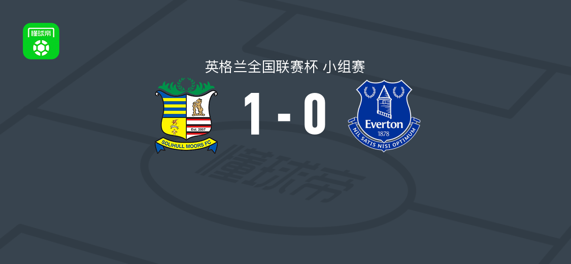 索利赫尔1-0埃弗顿U21 英格兰全国联赛杯小组赛