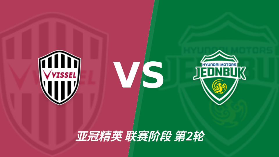 亚冠神户胜利船主场迎战全北现代汽车，半全场走势引关注