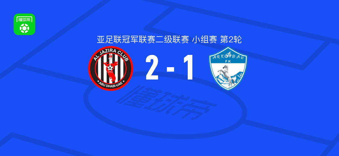 阿布扎比半岛2-1阿尔卡达格，马尔科姆点射建功，穆伊基奇补时破门