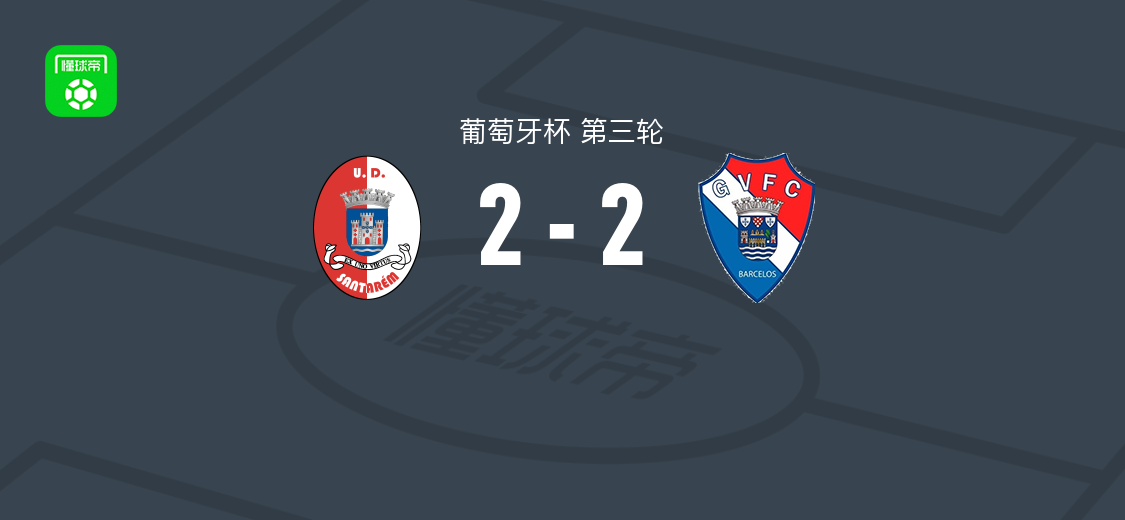 葡萄牙杯第三轮桑塔雷2-2吉尔维森特，拉斐尔-卡马乔与桑蒂-加西亚破门
