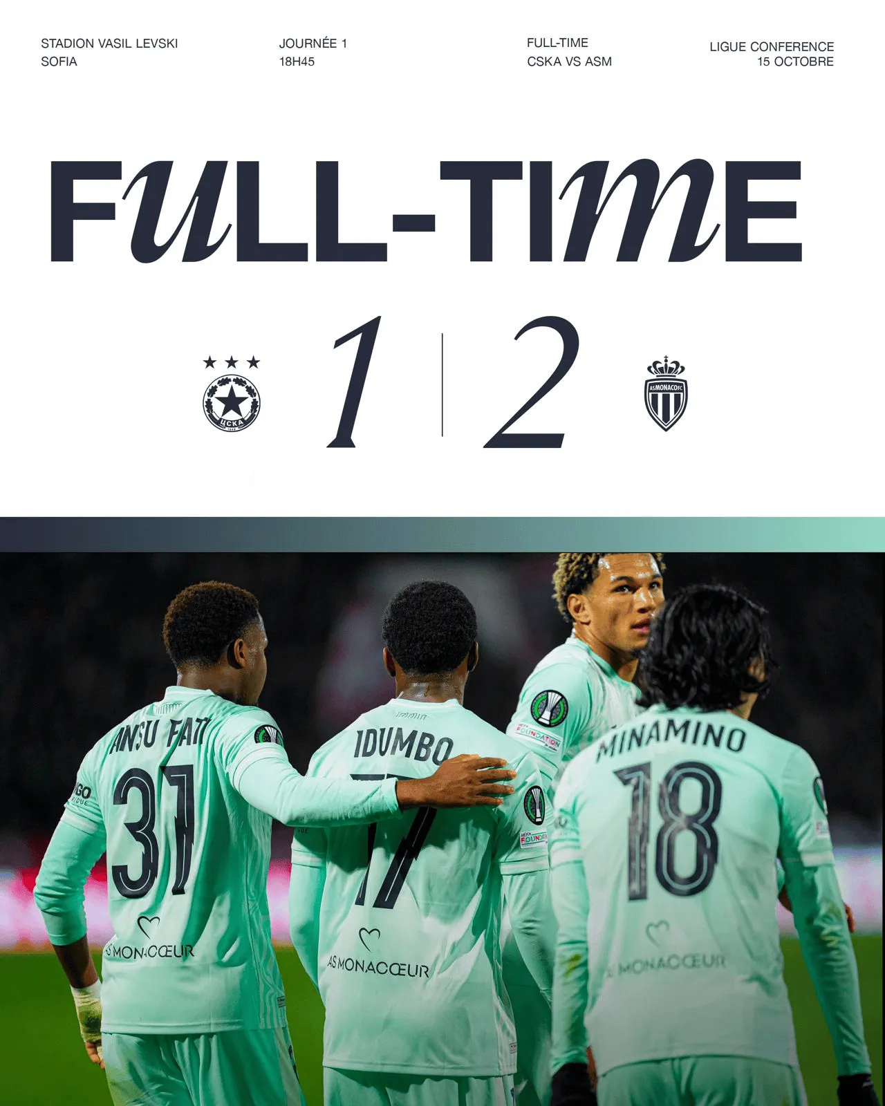 欧联：摩纳哥客场2-1索菲亚中央陆军，布伦纳法蒂破门