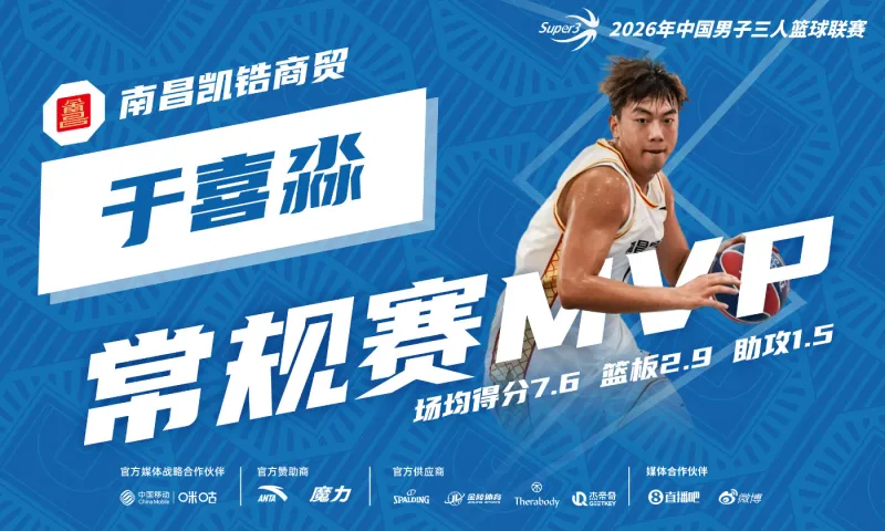 于喜淼蝉联超三联赛常规赛MVP，安德鲁波波维奇等球员分获殊荣