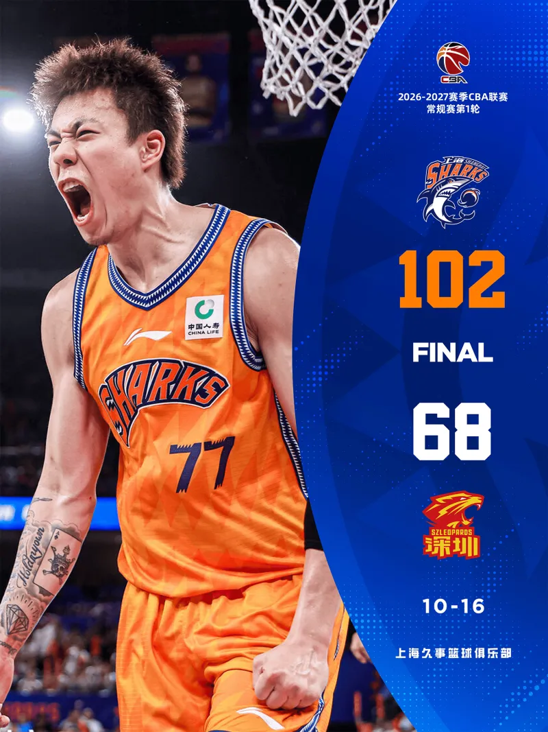上海男篮102-68深圳马可波罗 取得赛季开门红