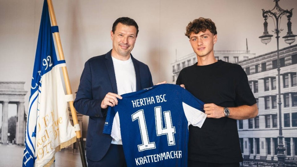 官方：柏林赫塔租借巴仁中场克拉涅茨，租期一个赛季