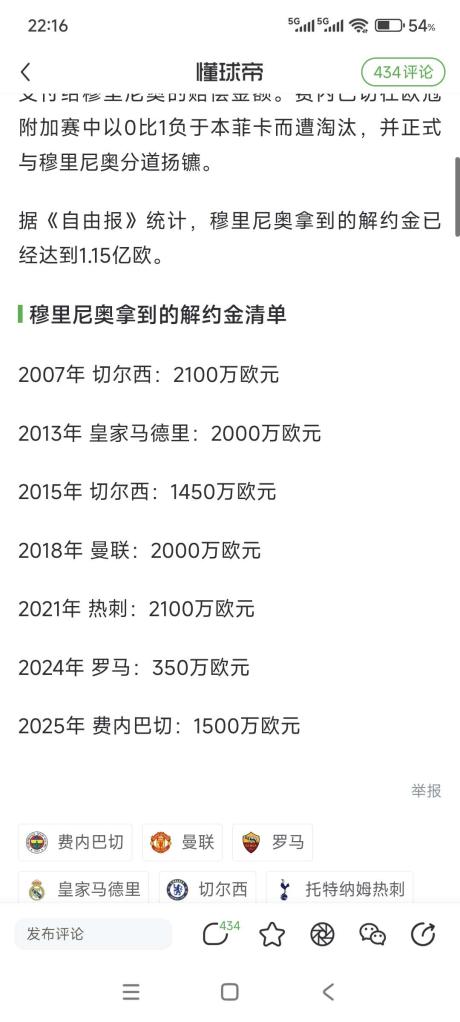 穆里尼奥被费内巴切炒鱿鱼，赔偿金豪取1.15亿，这老板们真会花钱