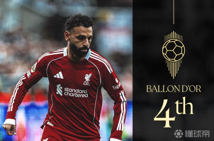 萨拉赫第六次金球奖入围仅获第四名，利物浦神锋难登巅峰