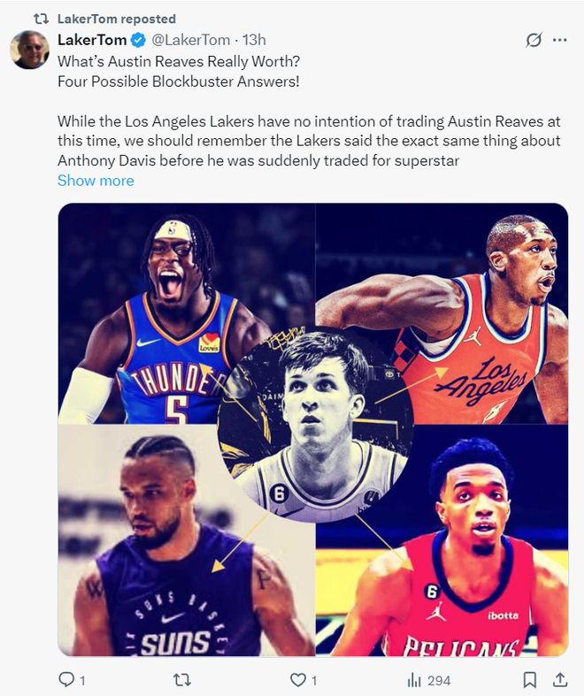 湖人要放弃三巨头思路了？里夫斯可换来这四种版本的新湖人，现实程度请自取