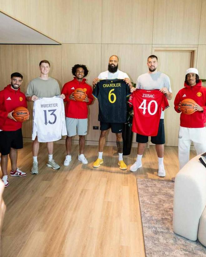 曼联卡灵顿迎来NBA球星，B费与钱德勒的有趣会面和明显的商业套路