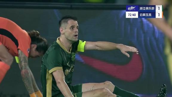 弗兰克第132次出场，浙江2比0拿下津门虎，他成队史出场最多外援