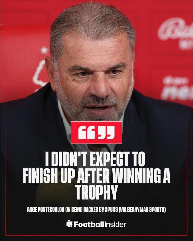 诺丁汉森林新帅波斯特科格鲁谈被热刺解雇经历，揭英超教练炮火下的无奈