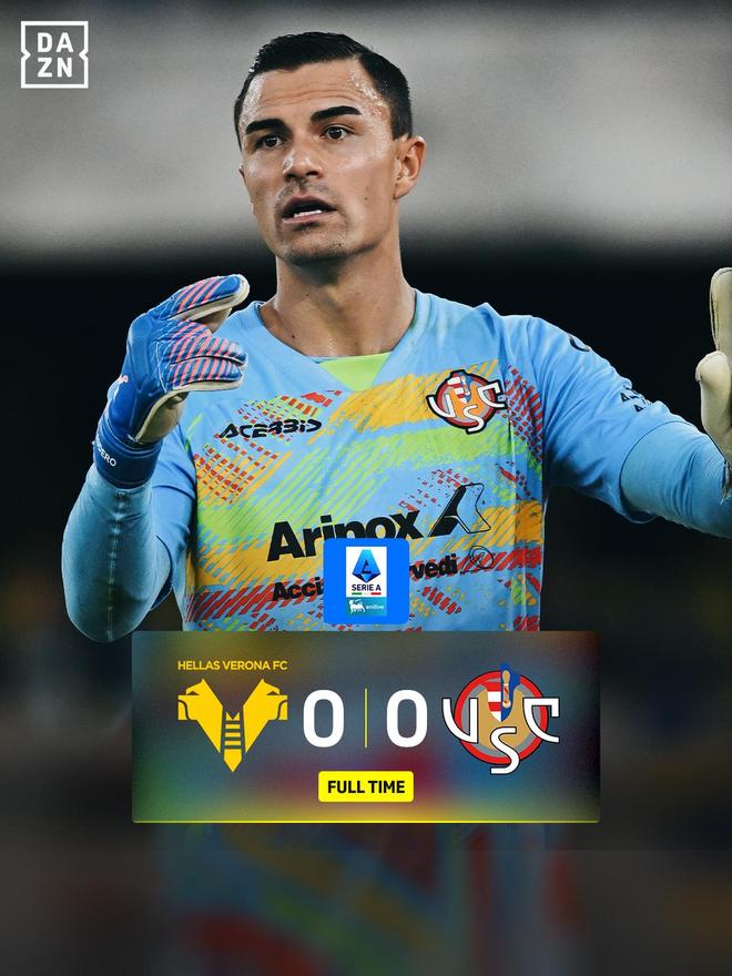 意甲克雷莫纳逼平维罗纳，印尼门将奥代罗9次神扑值得尊敬