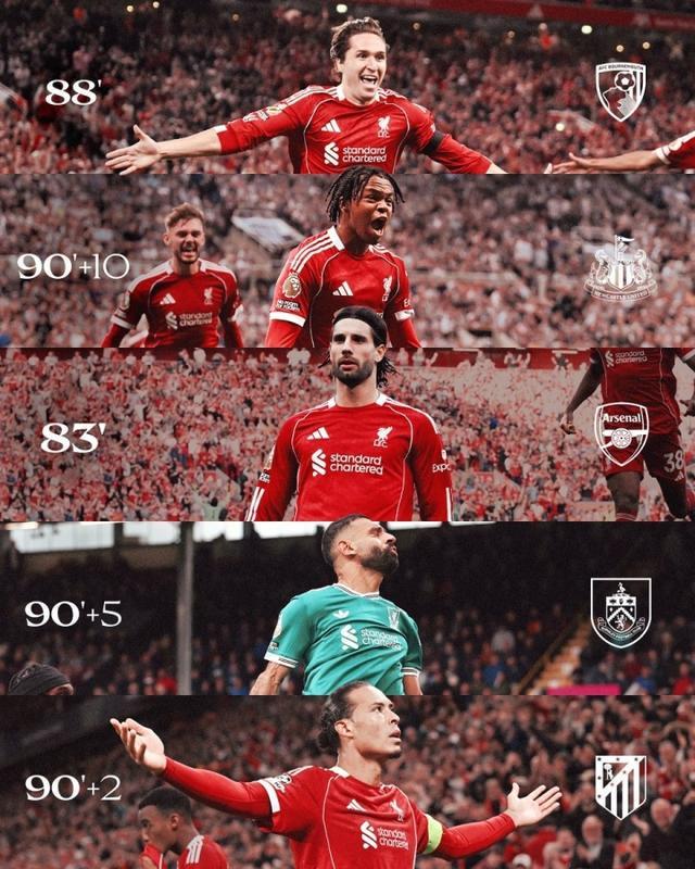 利物浦本赛季五场比赛关键制胜球时间解析，英超球迷必读