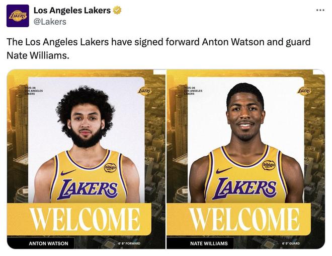 湖人签下沃特森与威廉姆斯，训练营新名单尘埃落定，真有戏吗？