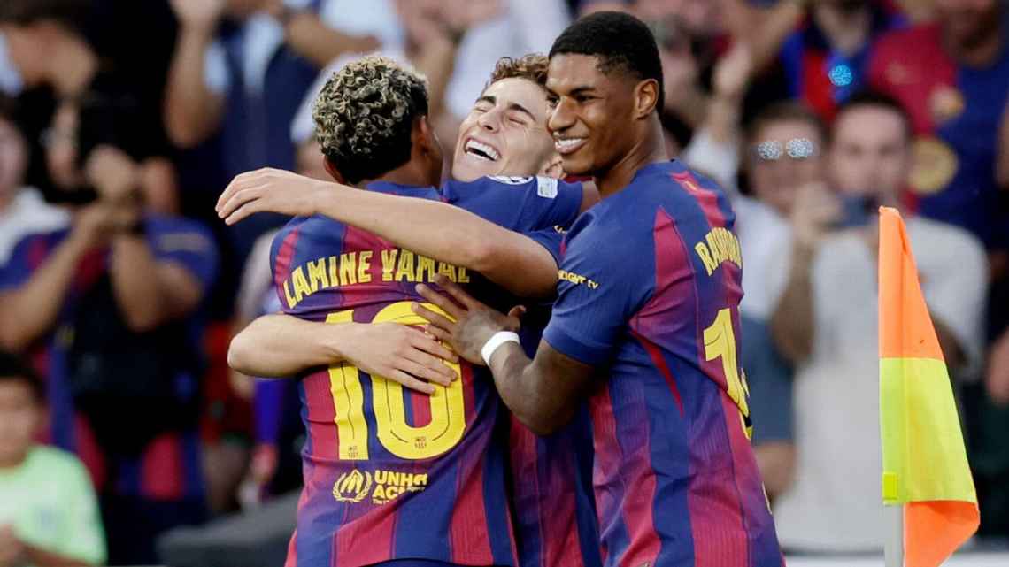 欧冠｜巴萨6-1狂虐奥林匹亚科斯，费尔明帽子戏法炸裂，拉什福德强势双响